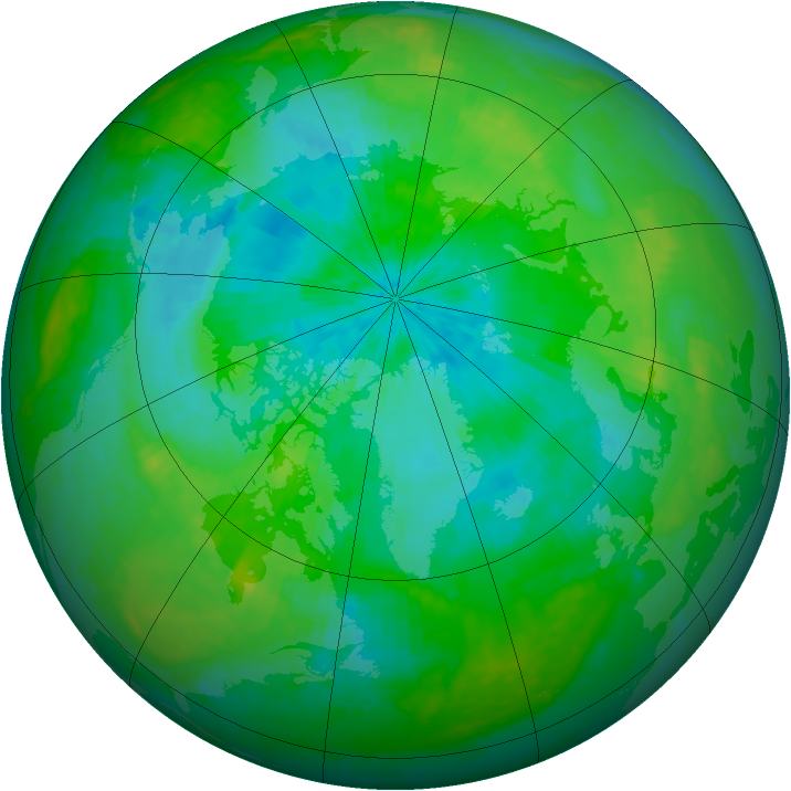 Arctic ozone map for 14 August 2004